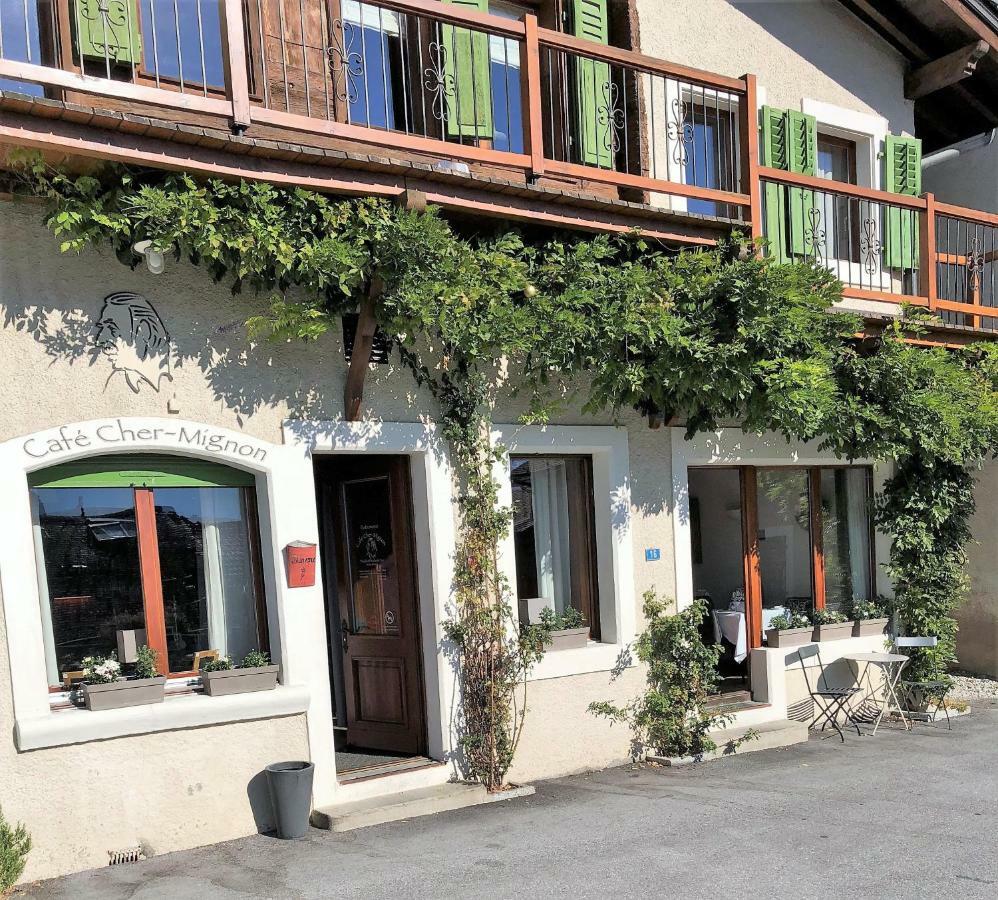 Cafe Cher-Mignon Et Chambres D'Hotes Chermignon-d'en Haut Dış mekan fotoğraf