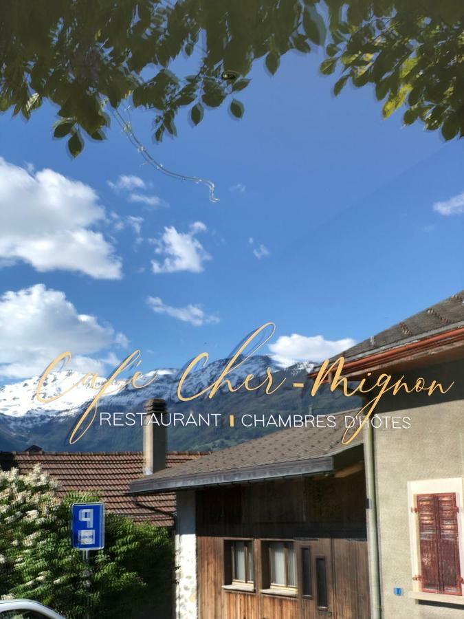 Cafe Cher-Mignon Et Chambres D'Hotes Chermignon-d'en Haut Dış mekan fotoğraf